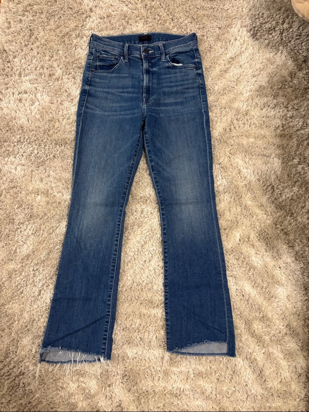 MOTHER Women's insider crop step fray